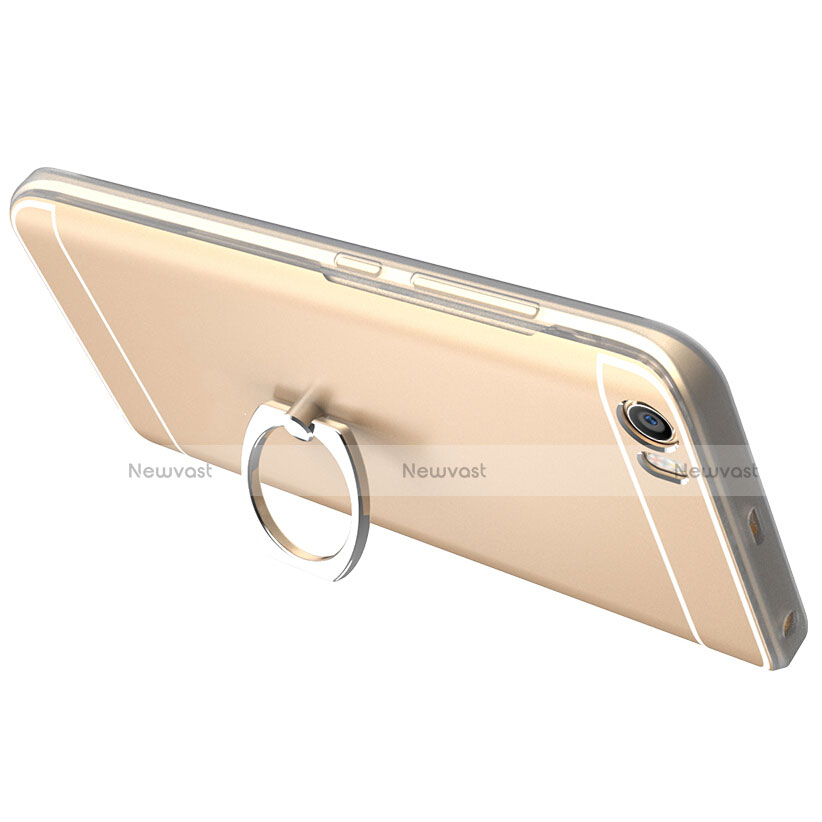 Ultra-thin Transparent TPU Soft Case with Finger Ring Stand for Xiaomi Mi 5 Gold