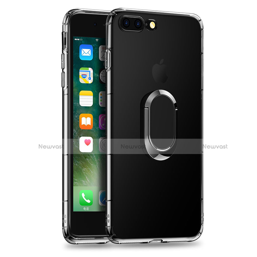 Ultra-thin Transparent TPU Soft Case with Finger Ring Stand T01 for Apple iPhone 8 Plus Clear