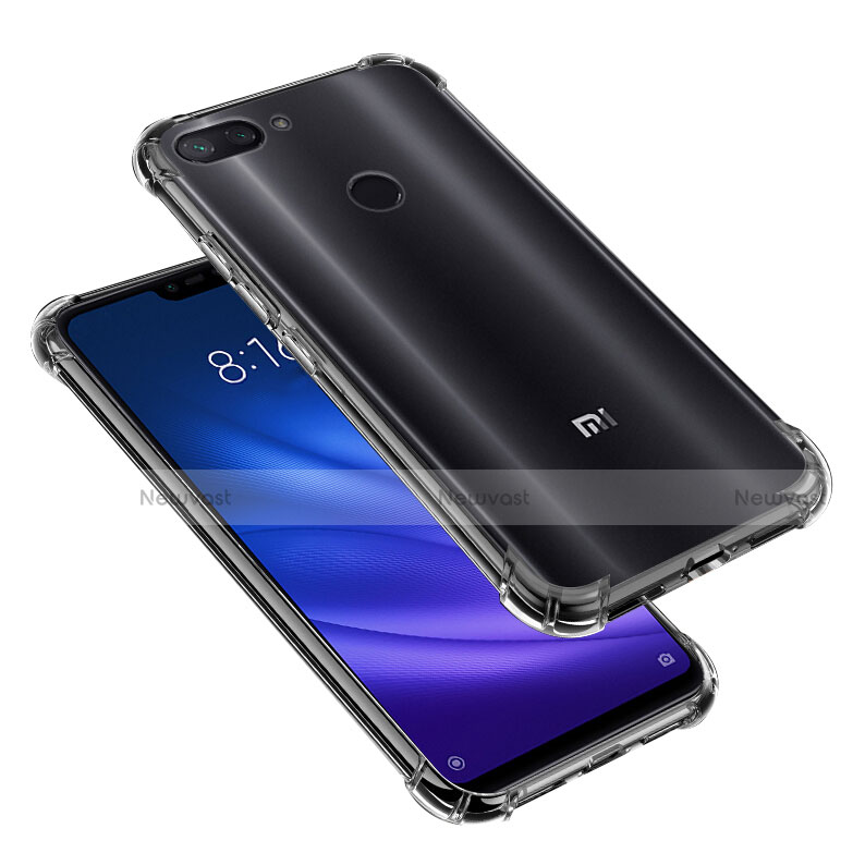 Ultra-thin Transparent TPU Soft Case with Magnetic Finger Ring Stand S01 for Xiaomi Mi 8 Lite