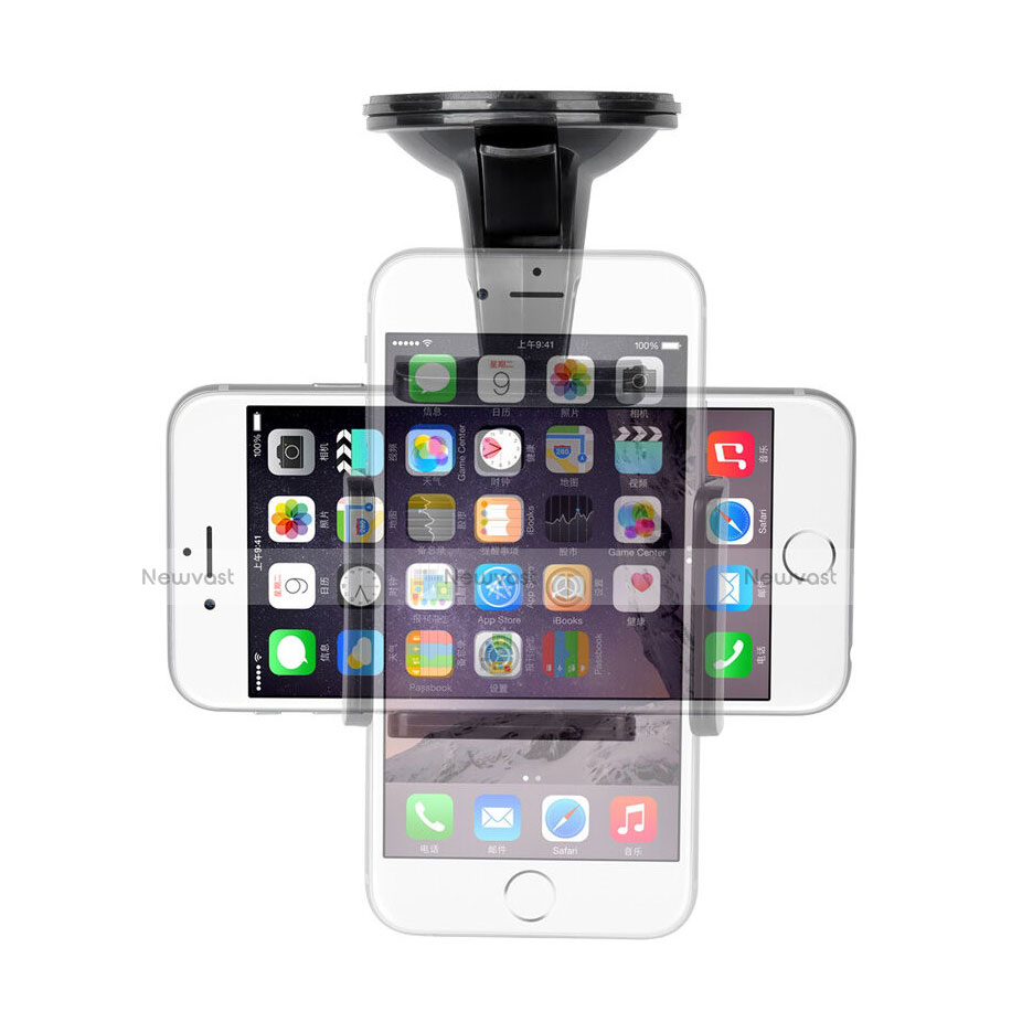 Universal Car Suction Cup Mount Cell Phone Holder Cradle Black
