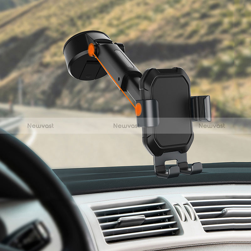 Universal Car Suction Cup Mount Cell Phone Holder Cradle BS8 Black