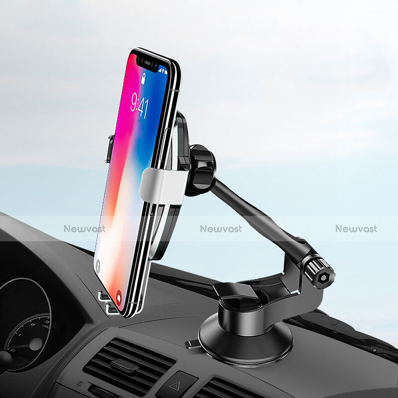 Universal Car Suction Cup Mount Cell Phone Holder Cradle H10 Silver