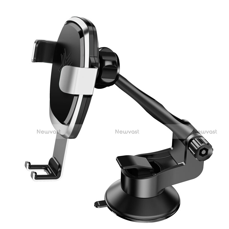 Universal Car Suction Cup Mount Cell Phone Holder Cradle H10 Silver