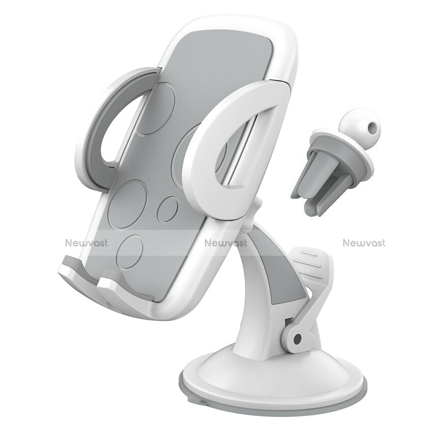 Universal Car Suction Cup Mount Cell Phone Holder Cradle H12 White