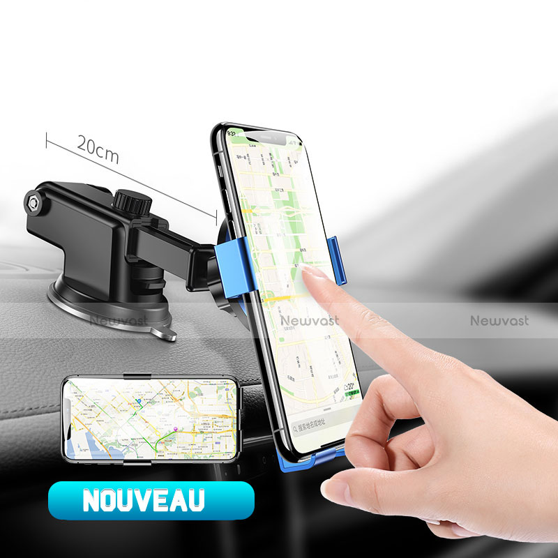 Universal Car Suction Cup Mount Cell Phone Holder Cradle H15 Blue