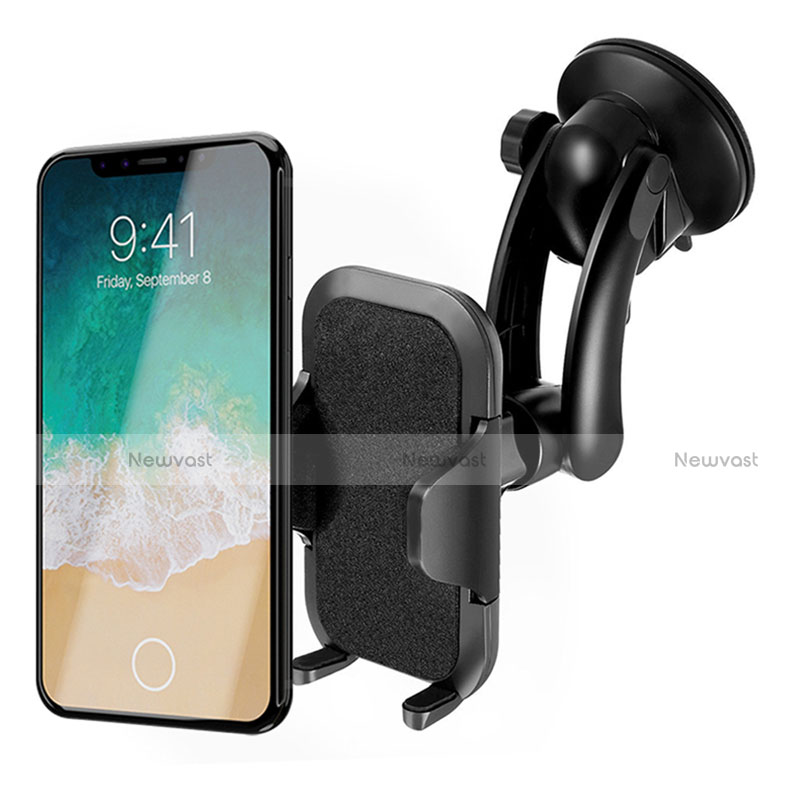 Universal Car Suction Cup Mount Cell Phone Holder Cradle H23 Black
