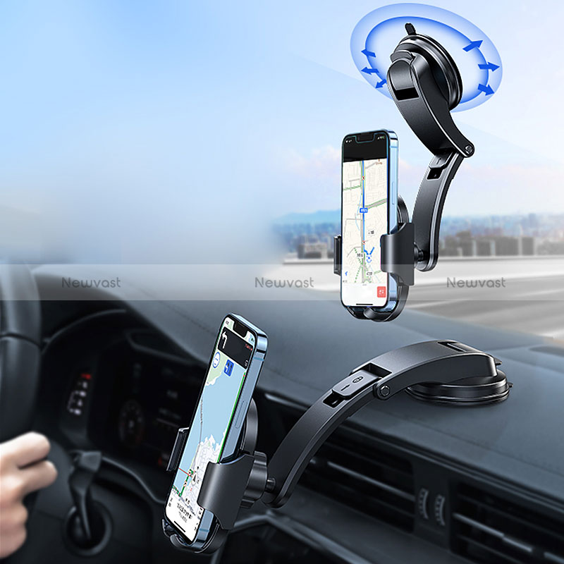 Universal Car Suction Cup Mount Cell Phone Holder Cradle N01 Black