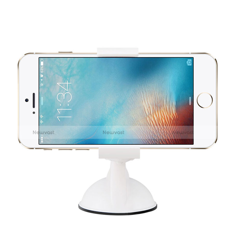 Universal Car Suction Cup Mount Cell Phone Holder Cradle White