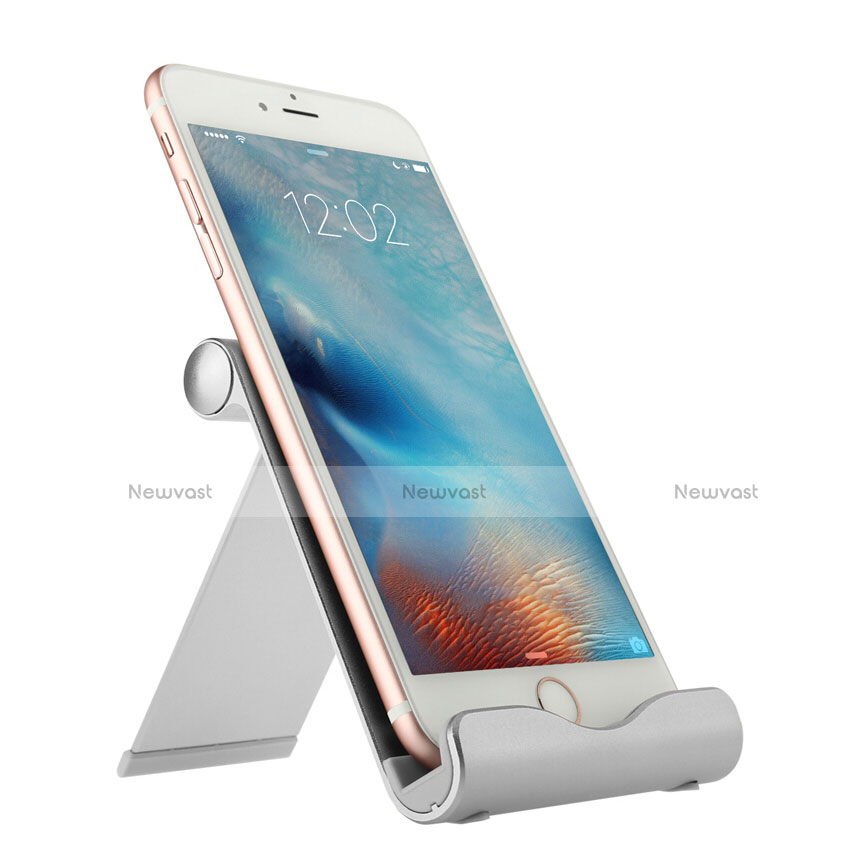 Universal Cell Phone Stand Smartphone Holder for Desk T07 Silver