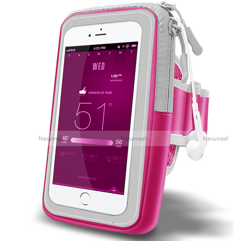Universal Gym Sport Running Jog Arm Band Strap Case A02 Hot Pink