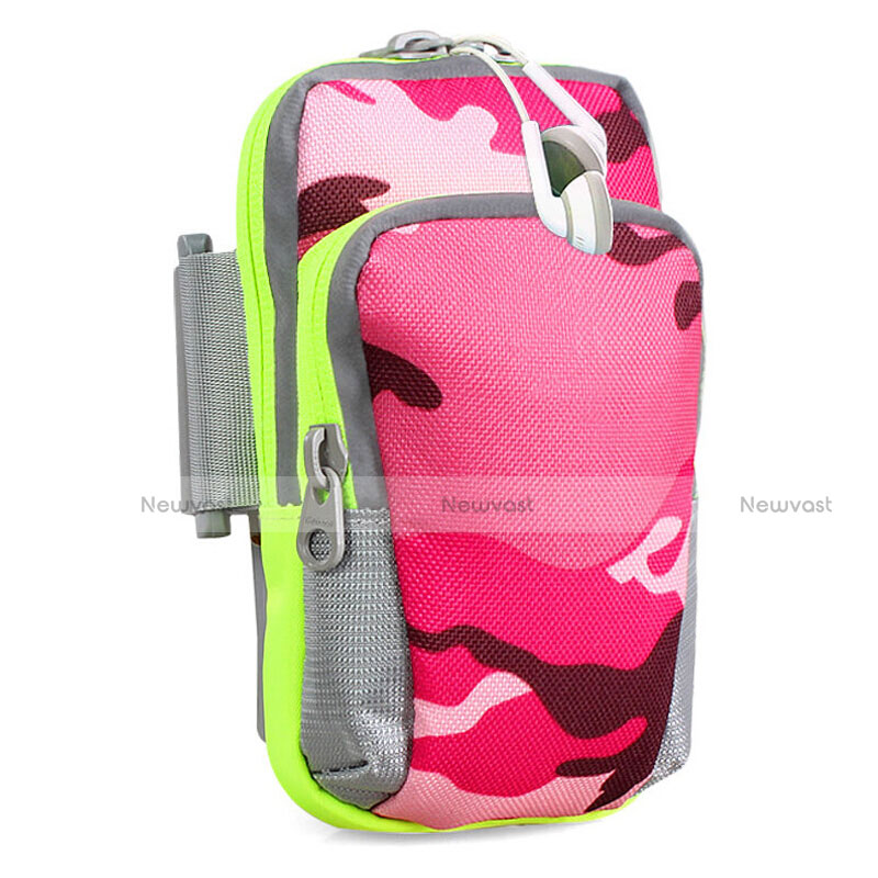 Universal Gym Sport Running Jog Arm Band Strap Case B23 Hot Pink