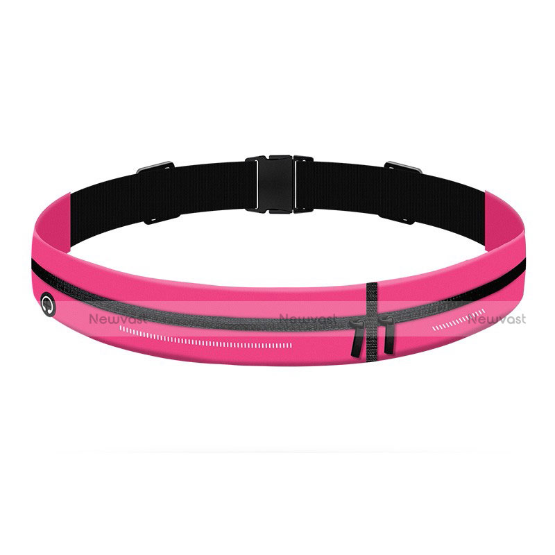 Universal Gym Sport Running Jog Belt Loop Strap Case L04 Hot Pink