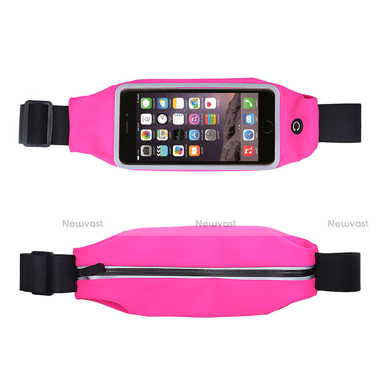 Universal Gym Sport Running Jog Belt Loop Strap Case L10 Hot Pink