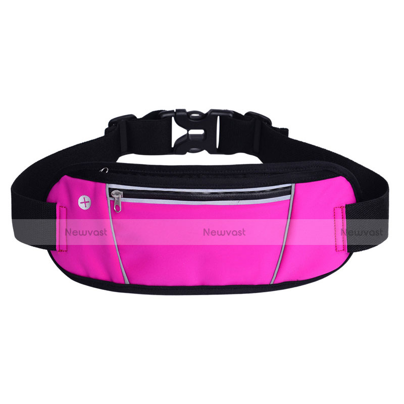 Universal Gym Sport Running Jog Belt Loop Strap Case S02 Hot Pink