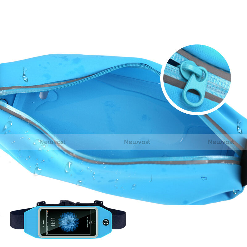 Universal Gym Sport Running Jog Belt Loop Strap Case Sky Blue