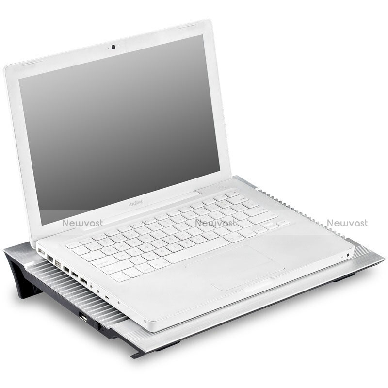 Universal Laptop Stand Notebook Holder Cooling Pad USB Fans 9 inch to 16 inch M05 for Apple MacBook Pro 13 inch Silver