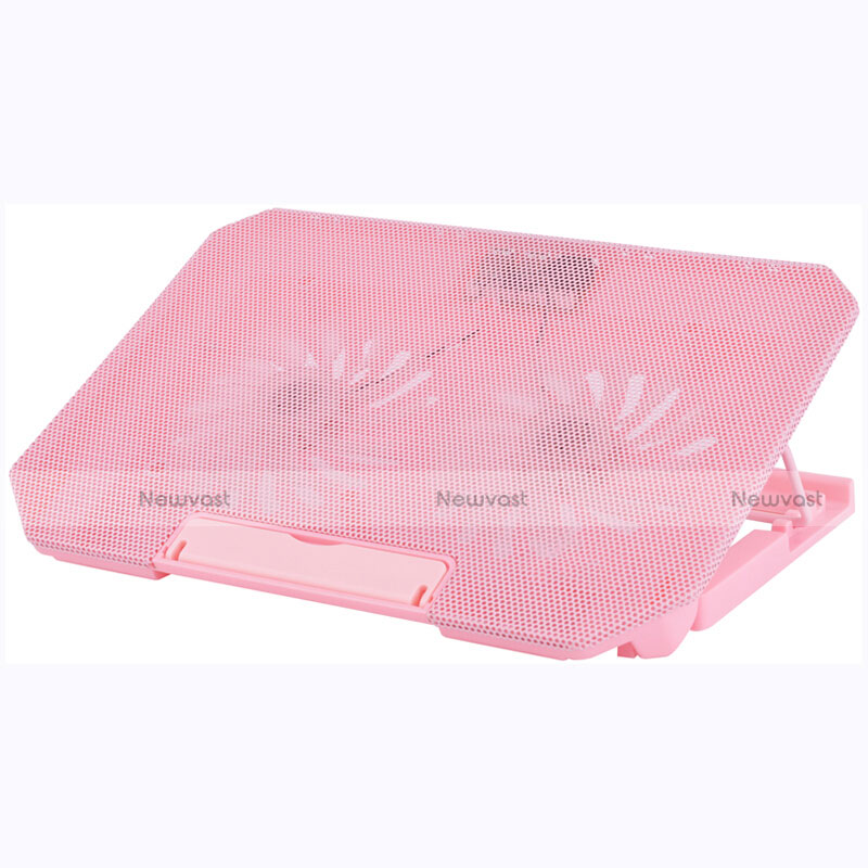 Universal Laptop Stand Notebook Holder Cooling Pad USB Fans 9 inch to 16 inch M16 for Apple MacBook Pro 13 inch (2020) Pink