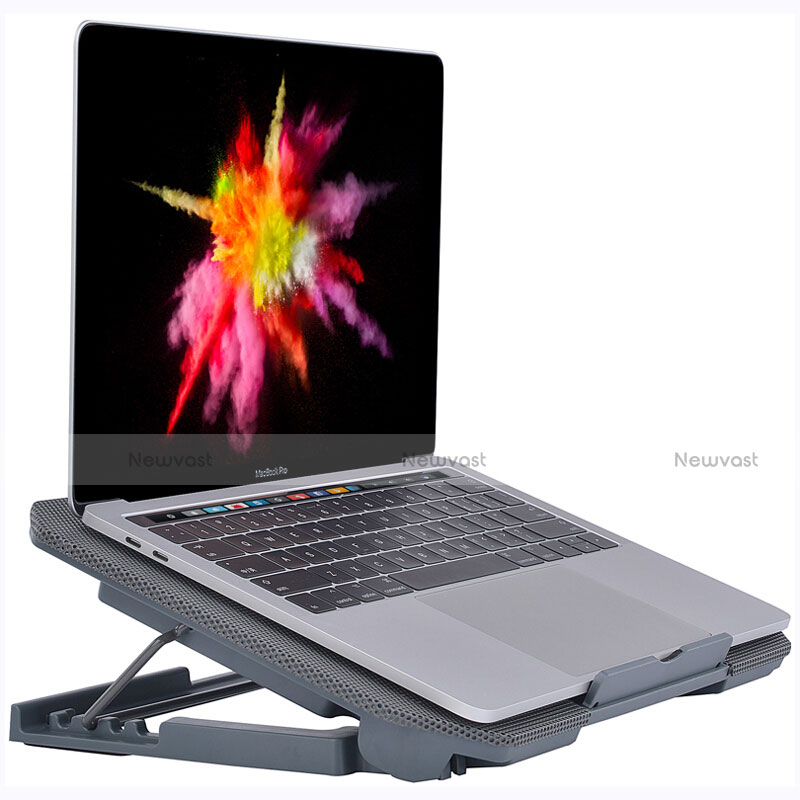 Universal Laptop Stand Notebook Holder Cooling Pad USB Fans 9 inch to 16 inch M16 for Huawei MateBook X Pro (2020) 13.9 Gray