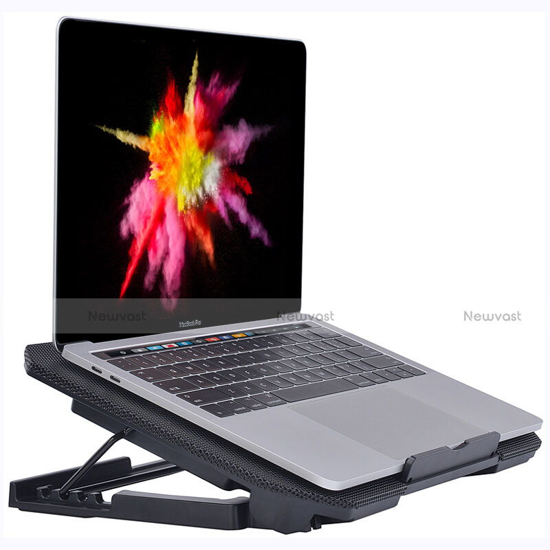 Universal Laptop Stand Notebook Holder Cooling Pad USB Fans 9 inch to 16 inch M16 for Samsung Galaxy Book Flex 13.3 NP930QCG Black