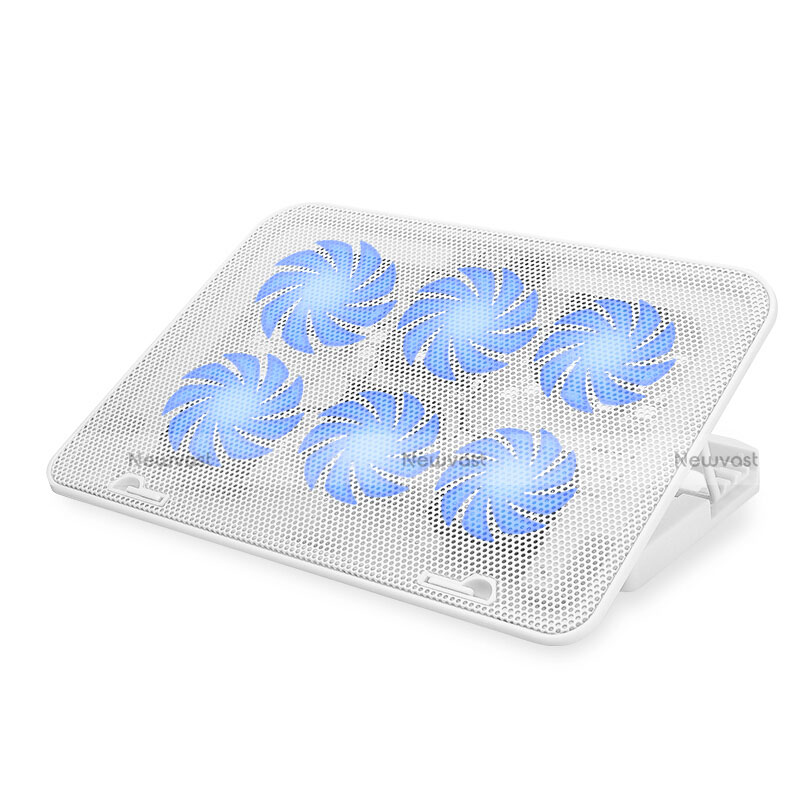 Universal Laptop Stand Notebook Holder Cooling Pad USB Fans 9 inch to 16 inch M18 for Apple MacBook Air 13 inch White