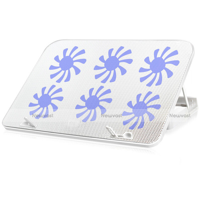 Universal Laptop Stand Notebook Holder Cooling Pad USB Fans 9 inch to 16 inch M18 for Apple MacBook Air 13 inch White