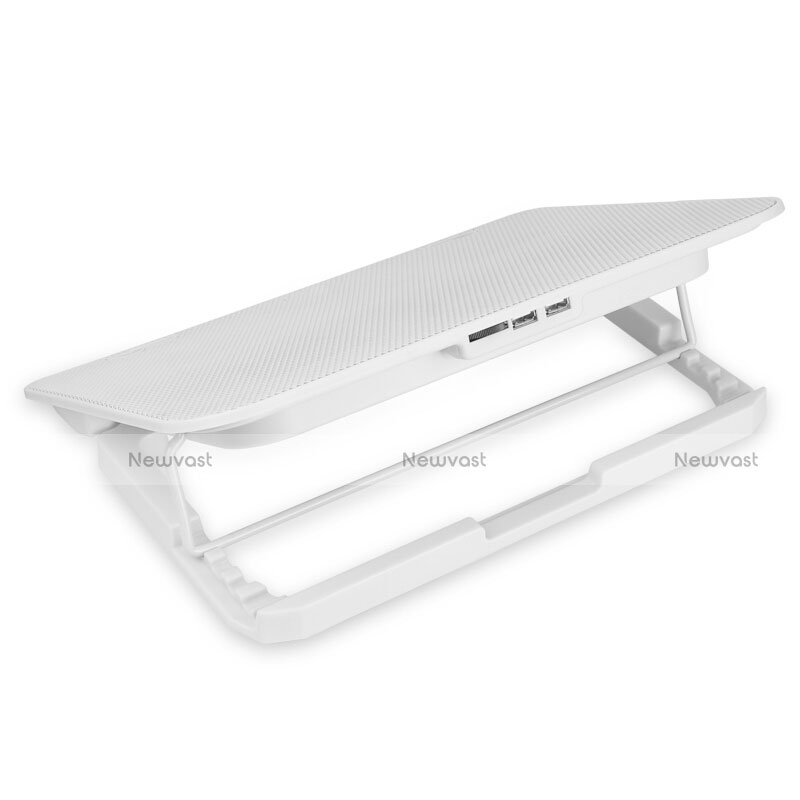 Universal Laptop Stand Notebook Holder Cooling Pad USB Fans 9 inch to 16 inch M18 for Apple MacBook Pro 13 inch White