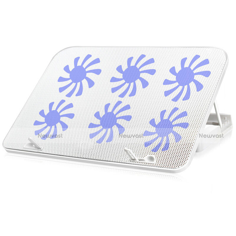Universal Laptop Stand Notebook Holder Cooling Pad USB Fans 9 inch to 16 inch M18 for Apple MacBook Pro 15 inch White