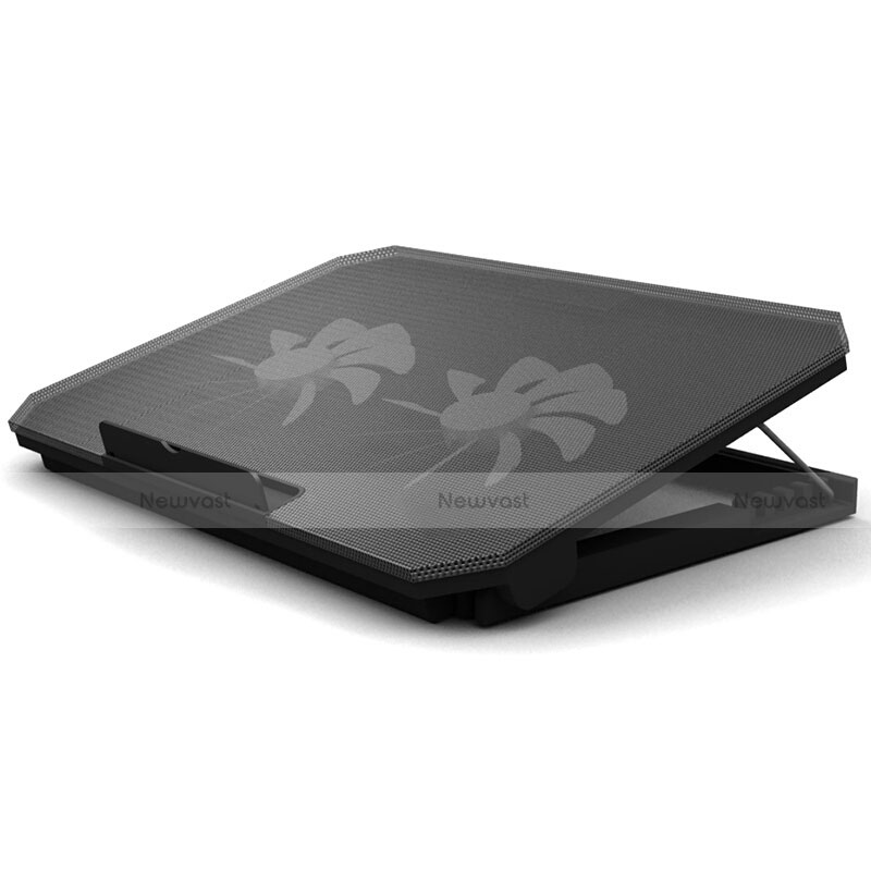 Universal Laptop Stand Notebook Holder Cooling Pad USB Fans 9 inch to 16 inch M19 for Apple MacBook 12 inch Black