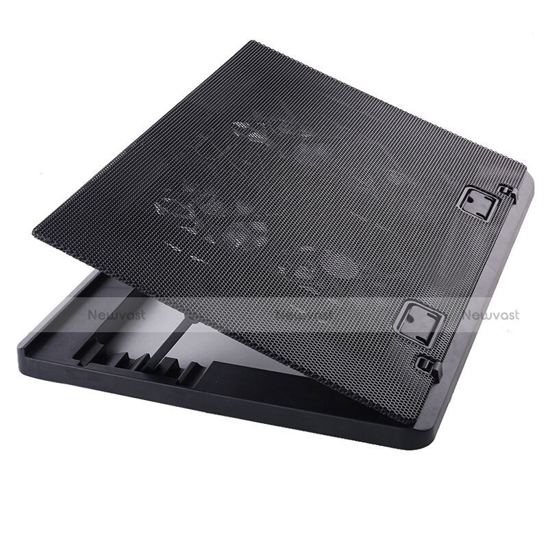 Universal Laptop Stand Notebook Holder Cooling Pad USB Fans 9 inch to 16 inch M22 for Apple MacBook 12 inch Black
