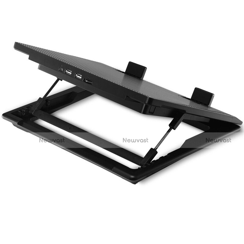Universal Laptop Stand Notebook Holder Cooling Pad USB Fans 9 inch to 16 inch M23 for Apple MacBook 12 inch Black