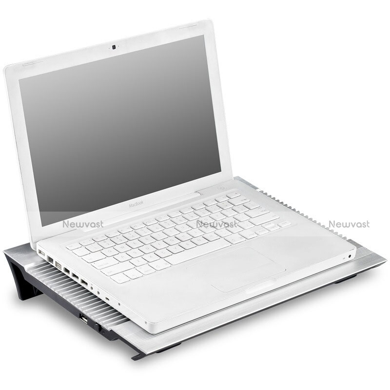 Universal Laptop Stand Notebook Holder Cooling Pad USB Fans 9 inch to 16 inch M26 for Apple MacBook Air 11 inch Silver