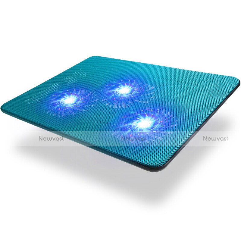 Universal Laptop Stand Notebook Holder Cooling Pad USB Fans 9 inch to 17 inch L04 for Samsung Galaxy Book Flex 13.3 NP930QCG Blue