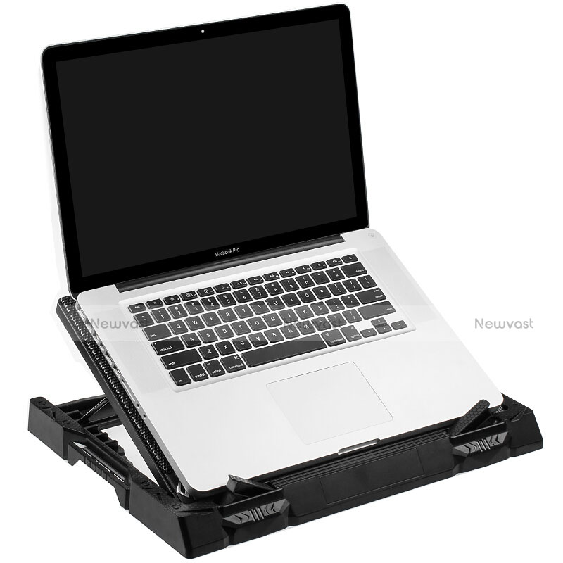 Universal Laptop Stand Notebook Holder Cooling Pad USB Fans 9 inch to 17 inch L06 for Apple MacBook 12 inch Black