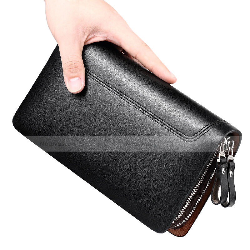 Universal Leather Wristlet Wallet Handbag Case Black