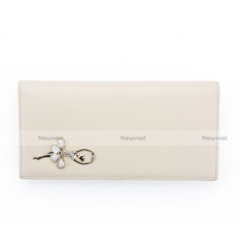 Universal Leather Wristlet Wallet Handbag Case Dancing Girl White