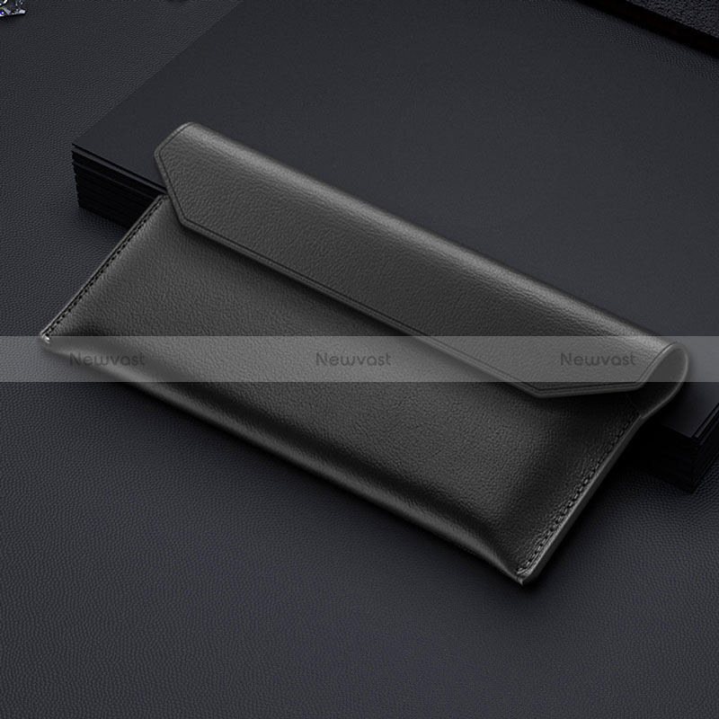 Universal Leather Wristlet Wallet Handbag Case for Samsung Galaxy Z Fold2 5G Black