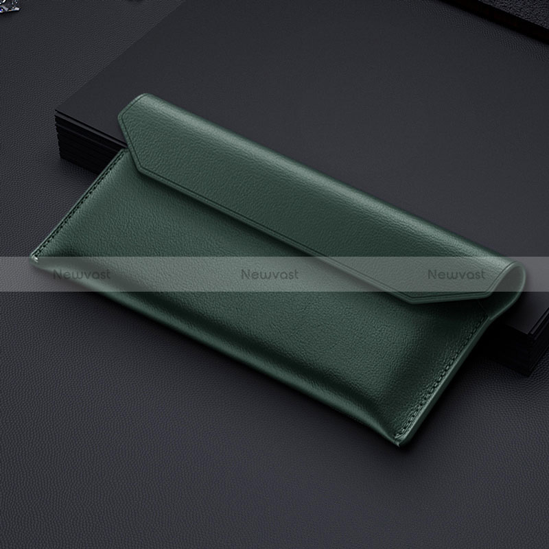 Universal Leather Wristlet Wallet Handbag Case for Samsung Galaxy Z Fold2 5G Green