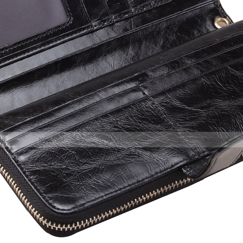 Universal Leather Wristlet Wallet Handbag Case H02 Black