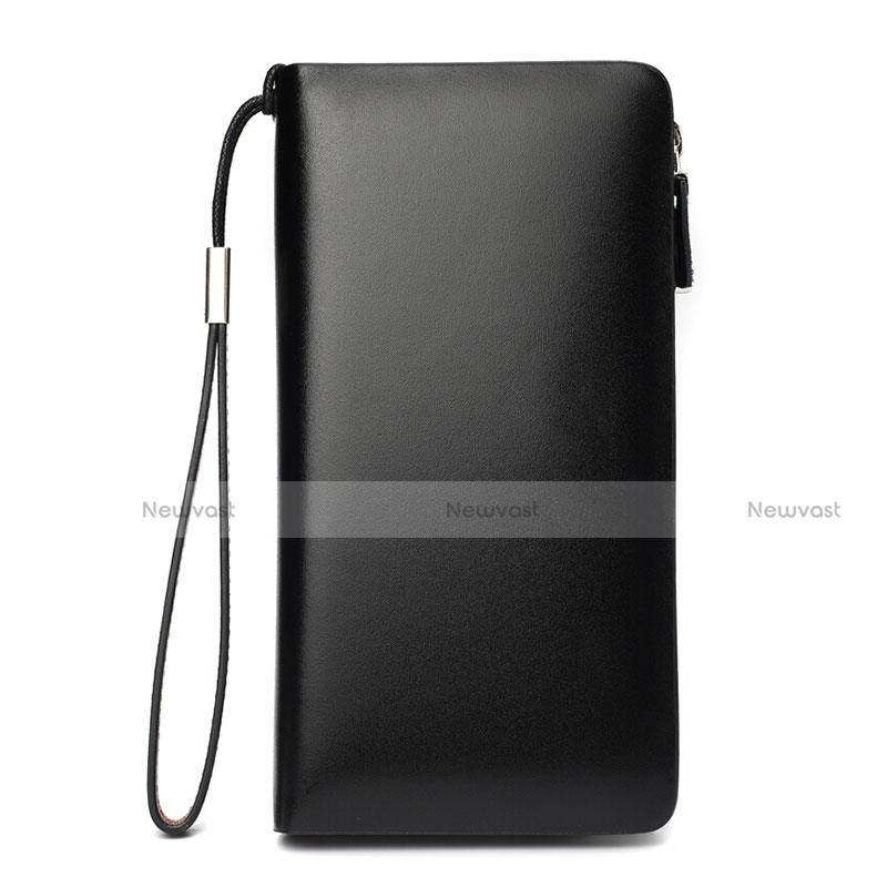 Universal Leather Wristlet Wallet Handbag Case H03 Black