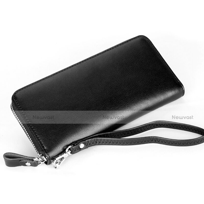 Universal Leather Wristlet Wallet Handbag Case H13 Black