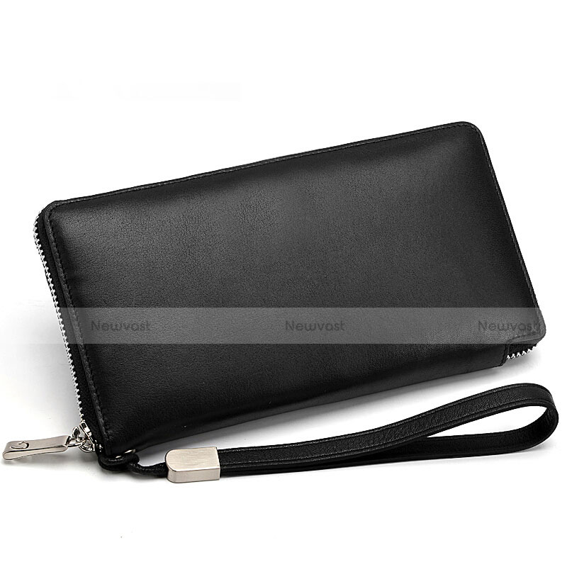 Universal Leather Wristlet Wallet Handbag Case H18 Black