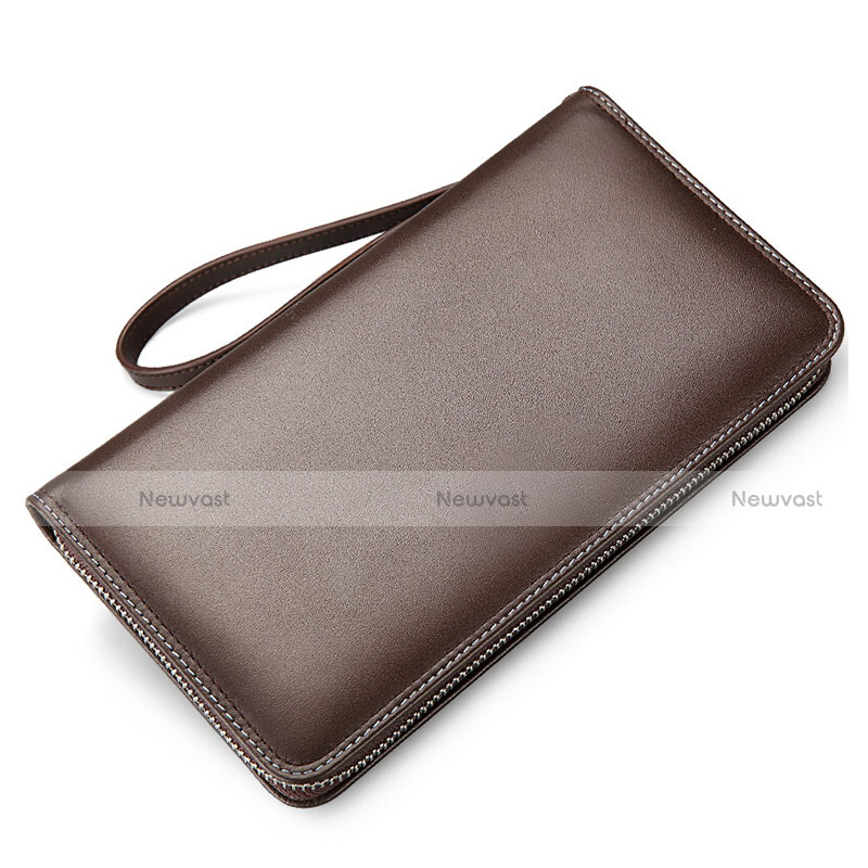 Universal Leather Wristlet Wallet Handbag Case H19 Brown