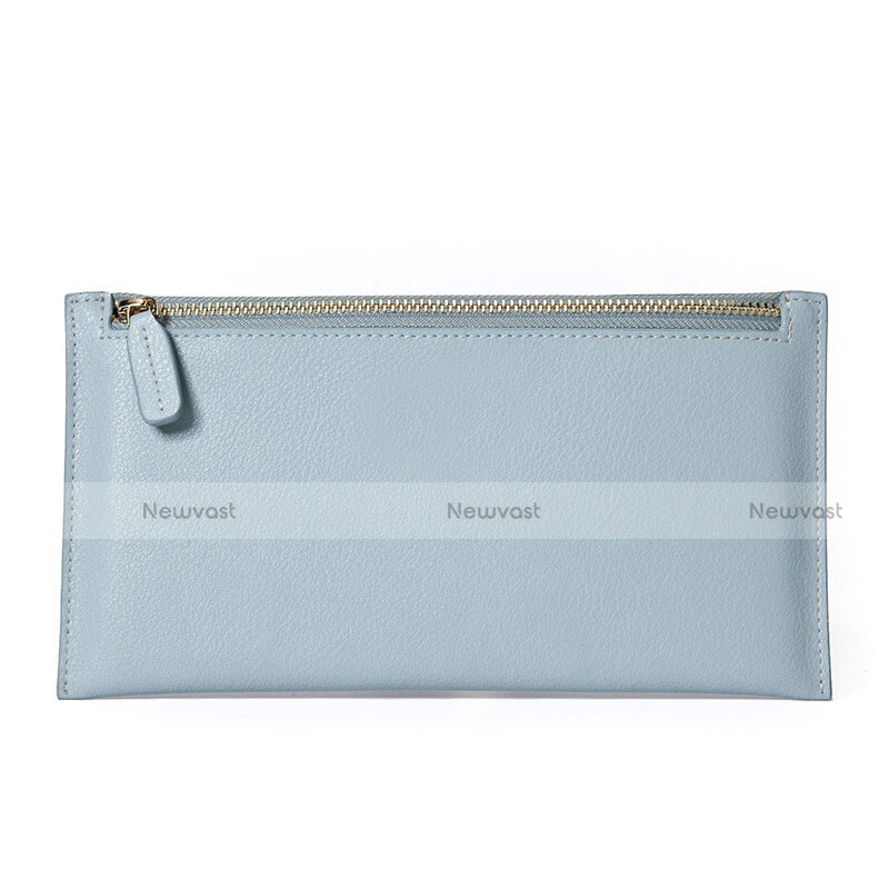 Universal Leather Wristlet Wallet Handbag Case H23 Sky Blue