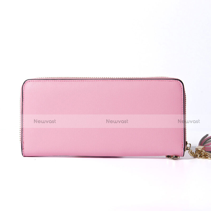 Universal Leather Wristlet Wallet Handbag Case H24 Pink