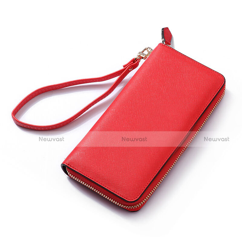 Universal Leather Wristlet Wallet Handbag Case H26 Red