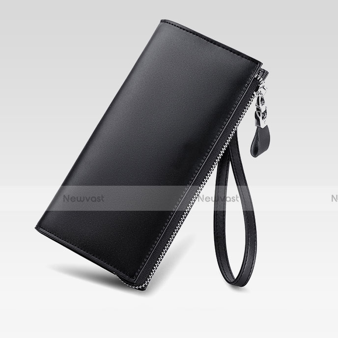 Universal Leather Wristlet Wallet Handbag Case H34 Black