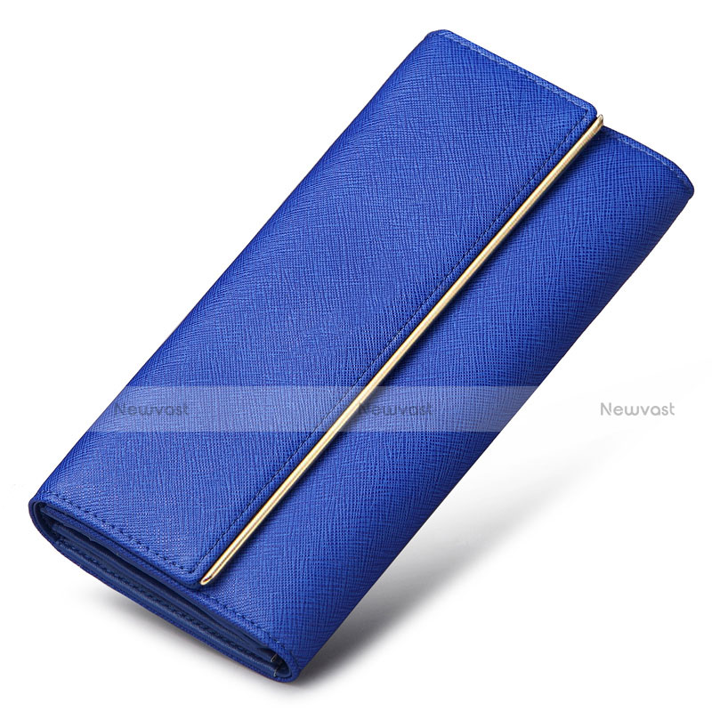 Universal Leather Wristlet Wallet Handbag Case K01 Blue
