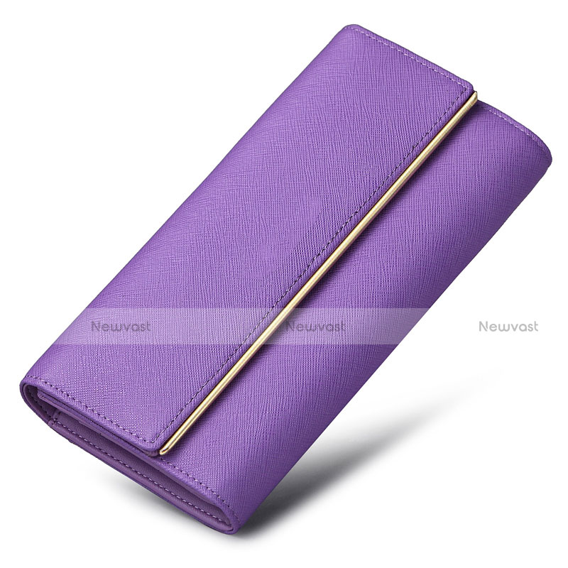 Universal Leather Wristlet Wallet Handbag Case K01 Purple