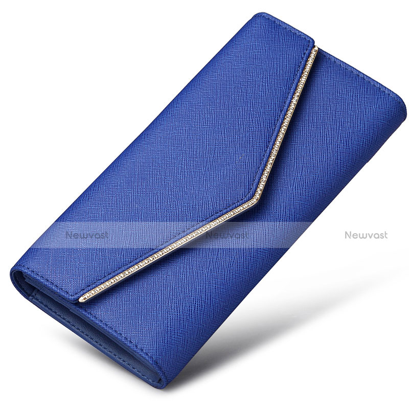 Universal Leather Wristlet Wallet Handbag Case K03 Blue