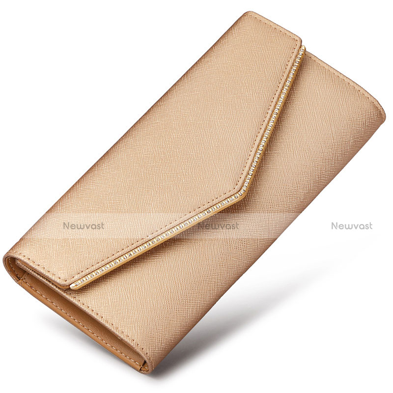 Universal Leather Wristlet Wallet Handbag Case K03 Gold